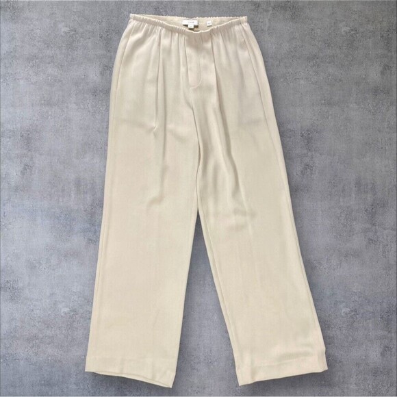 VINCE Pants Womens Size Small Tan Straight Leg Pleated Front Pull On Trousers - Picture 2 of 16